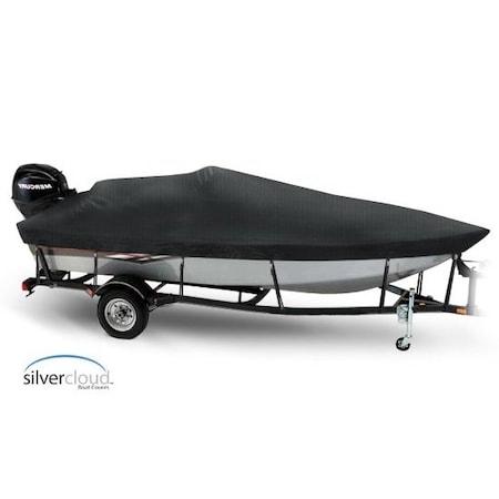 Eevelle Silvercloud Boat Cover V HULL FISHING Outboard Motor w/Outboard 19' 6in. L 85in. W Charcoal SCVFW1985B-CHL